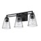 Z-Lite Lyna Vanity, 3-Light, 22 In.W x 6.5 In.L x 9 In.H, Matte Black/Clear 823-3V-MB - alternate 6